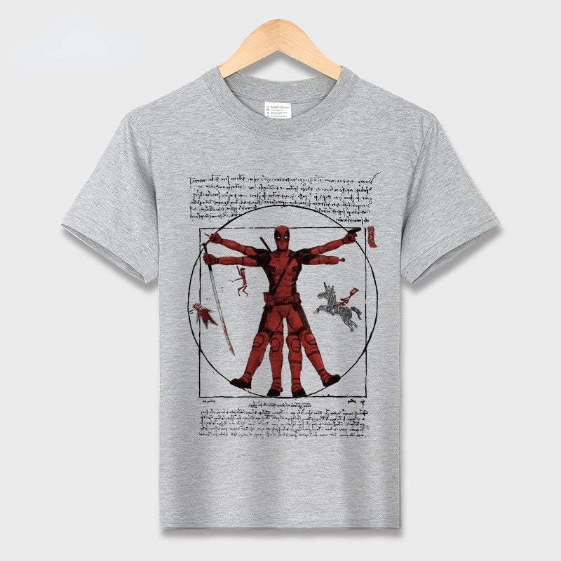 Marvel T Shirt Cotton Deadpool T-shirt Short Sleeve