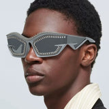 Trendy punk glasses y2kretro metal chain