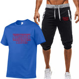 Stranger Things T Shirt Summer Fashion Printed Stranger Things Cotton Short Sleeve T-shirt Cropped Pants Suit