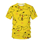 Men and Women Pokemon Pikachu T Shirt 3D Digital Printing Men's round Neck Short Sleeve T-shirt