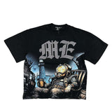 Mixed Emotion T-Shirt Alien Print Diamond Casual Loose Short Sleeve T-Shirt