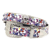 Hip-hop punk rhinestone belt skull wide belt