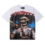 Godspeed t Shirts Racer F1 Champagne Printed Cotton Casual Short Sleeve T-Shirt Men and Women