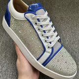 Louboutin-style red bottom shoes europeancl rivetstrendy men's shoes red bottom sneakersfashioneasiest for matchbest selling breathable casual shoes