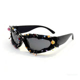 Trendy punk glasses colorful nails weird