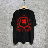 Amiri t shirts flower shield printing short sleeve