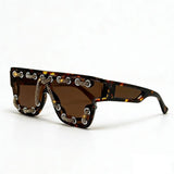 Trendy punk glasses sparkling diamond retro