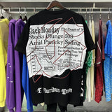 Godspeed T Shirts Newspaper Skull Printing Cotton Casual Short Sleeves Men and Women