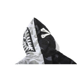 Shark Print Hoodie Fashion Brand Skull Dark Black Black And White Color Matching Yin And Yang Sweater Male And Female Couples Wear Spring And Autumn Coat