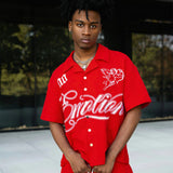 Mixed Emotion T-Shirt Embroidered polo shirt lapel casual loose short sleeve