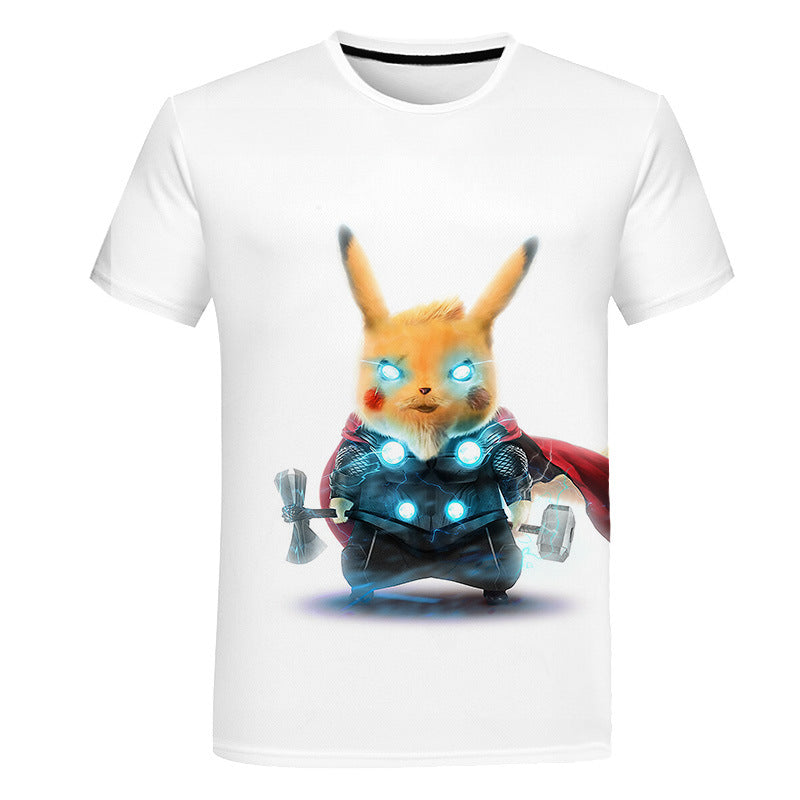 Men and Women Pokemon Pikachu T Shirt Pikachu 3D Digital Printed T-shirt