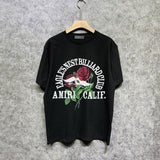 Amiri t shirts rose printing short sleeve