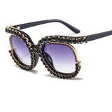 Trendy punk glasses diamond sunglasses