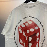 SAINT MICHAEL Vintage T Shirt 23SS CIRCLE 666 Red Dice Short Sleeve