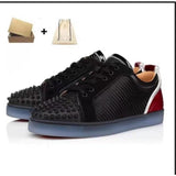 Louboutin-style red bottom shoes european station cl rivet shoes casual sneakers sneakers fashioneasiest for match loafers genuine leather shoes
