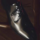 Louboutin-style red bottom shoes derby shoes menclassycl red bottom leather shoes blake thick sole business work clothing pointed toe thin bottom oxford shoes