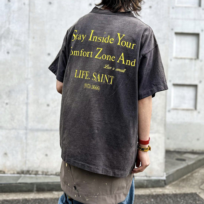 Saint Michael T Shirt Retro Couple Loose Summer T-shirt