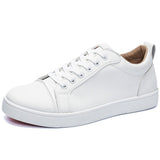 Louboutin-style red bottom shoes mencl red bottom casual shoes casual social boy sneakers fashiontrendy real microfiber leather shoes white shoes nightclub