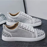 Louboutin-style red bottom shoes europeancl rivetstrendy men's shoes red bottom sneakersfashioneasiest for matchbest selling breathable casual shoes