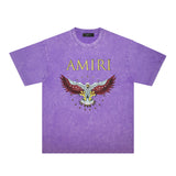 Amiri Washed Distressed T Shirt Printed Trendy Pure Cotton