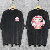Amiri washed t-shirt pink beach printing short sleeve