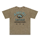 Amiri Washed Distressed T Shirt Printed Trendy Pure Cotton