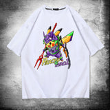 Men and Women Pokemon Pikachu T Shirt New Century Gospel Warrior Eva Cotton Short Sleeve T-shirt