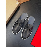 Louboutin-style red bottom shoes: original standard original box top version cl handmade genuine leather shoes mencasual shoes slip-on beanie shoes red bottom loafers