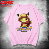 Men and Women Pokemon Pikachu T Shirt Pikachu Joint Name Luffy Chopper Short Sleeve T-shirt