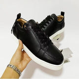 Louboutin-style red bottom shoes european station cl men's shoes rivets red bottom sneakers easiest for matchtrendy rivets couple style casual european goods