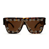 Trendy punk glasses sparkling diamond retro