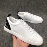 Louboutin-style red bottom shoes export model cl men's shoes electric embroidered red bottom white shoes breathable sneakers men's shoes flatscasual shoes crescent shoes