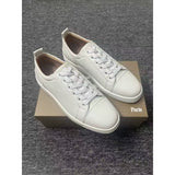 Louboutin-style red bottom shoes european station cl rivet shoes casual sneakers sneakers fashioneasiest for match loafers genuine leather shoes