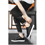 Louboutin-style red bottom shoes mencl red bottom rivet casual shoes casual social boy sneakers fashiontrendy real microfiber leather shoes white shoes