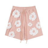 Denim Tears Outfit: T Shirt/Shorts (Separate Purchase Options) Puff Print Short Sleeve T-shirt Loose Couple Shorts Suit
