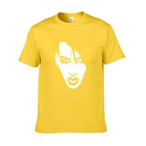 Marilyn Manson T Shirt Sketch Head Print Short Sleeve Men and Women Loose