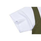 C.e t shirts patchwork color block round neck pullover short sleeve men and women