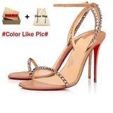 Louboutin-style red bottom shoes ballet shoes dance shoes european station cl french one-word celebrity elegant rhinestone sexy red bottom export high heels