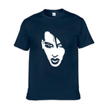 Marilyn Manson T Shirt Sketch Head Print Short Sleeve Men and Women Loose