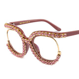 Trendy punk glasses diamond sunglasses