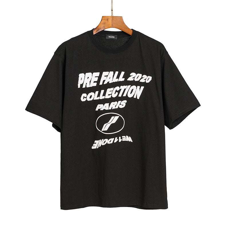 We11 Done T Shirts Well Done Letter Print Loose plus Size Crew Neck