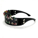 Trendy punk glasses y2k flash diamond