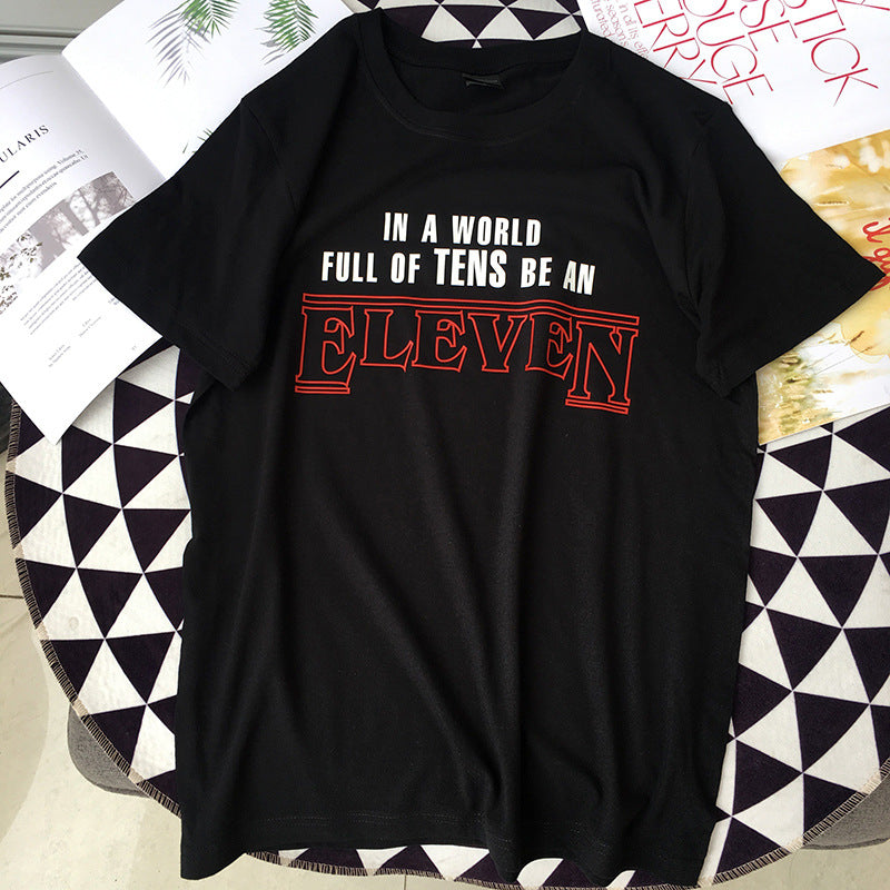 Stranger Things T Shirt Eleven Female Printed T-shirt Men's and Women's Cotton