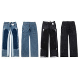 Gallery Dept Jeans handmade ink splashing splicing contrasting color micro-pull denim trousers