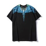 Marcelo Burlon T Shirt MB Jungle Blue Wings Seamless Printing Men and Women Same Style