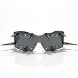 Trendy punk glasses spike all-in-one frameless