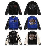 Bathing Ape jacket autumn and winter ape man letter embroidered patch leather sleeve baseball cotton jacket cotton coat