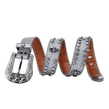 Hip-hop punk rhinestone belt for men and women