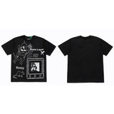 ERD T Shirts Short Sleeve Retro Slogan T-shirt Cotton