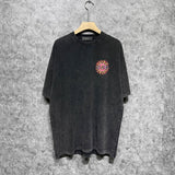 Amiri washed t-shirt colorful sun printing short sleeves